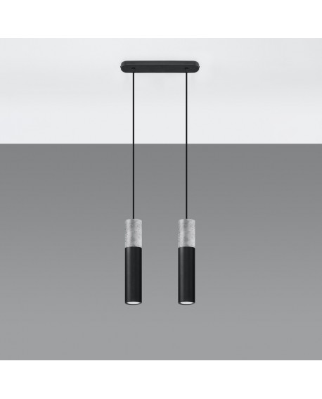 Lampa wisząca BORGIO 2 czarny Sollux SL.0651
