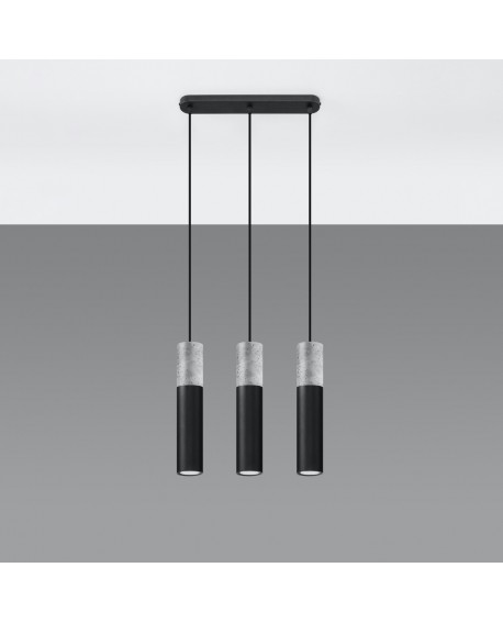 Lampa wisząca BORGIO 3L czarny Sollux SL.0652