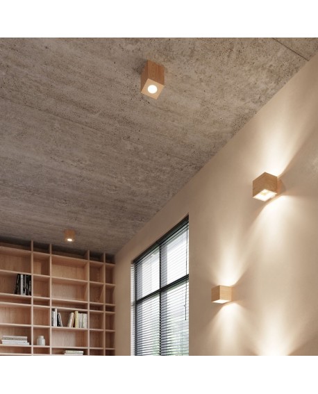 Plafon QUAD naturalne drewno Sollux SL.0493