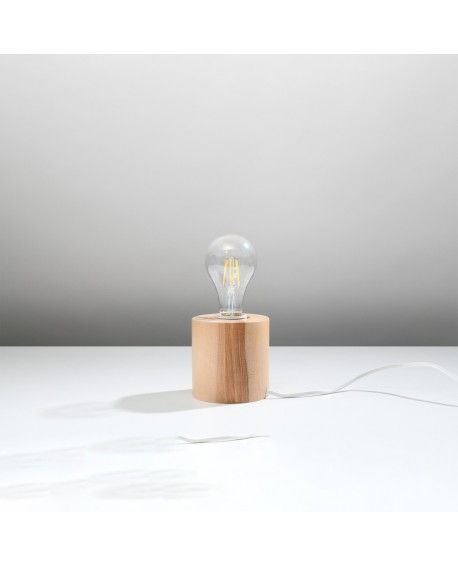 Lampa biurkowa SALGADO naturalne drewno Sollux SL.0674