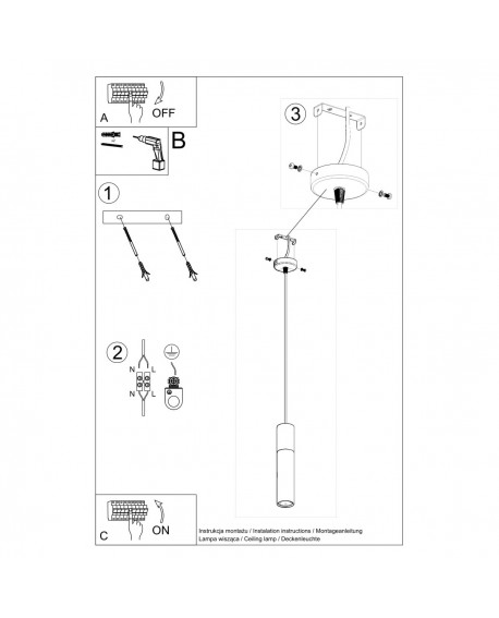 Lampa wisząca PABLO czarna Sollux SL.0632