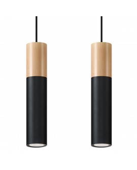 Lampa wisząca PABLO 2 czarna Sollux SL.0633