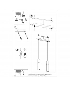 Lampa wisząca PABLO 2 czarna Sollux SL.0633