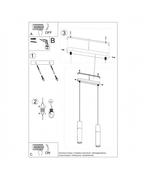 Lampa wisząca PABLO 2 czarna Sollux SL.0633