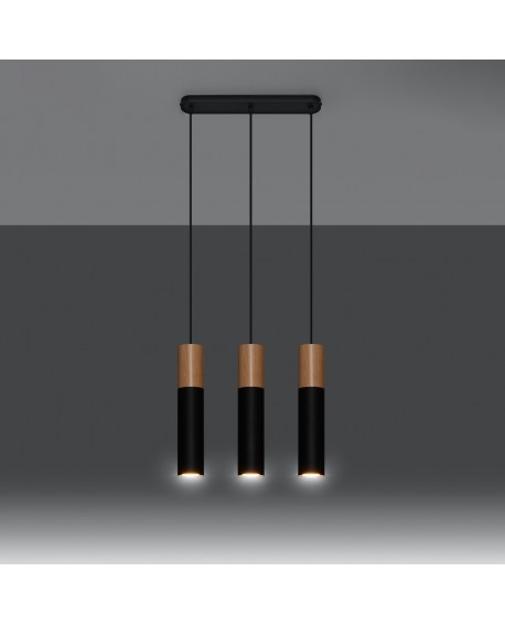 Lampa wisząca PABLO 3L czarna Sollux SL.0634
