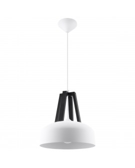 Lampa wisząca CASCO biała/czarna Sollux SL.0387