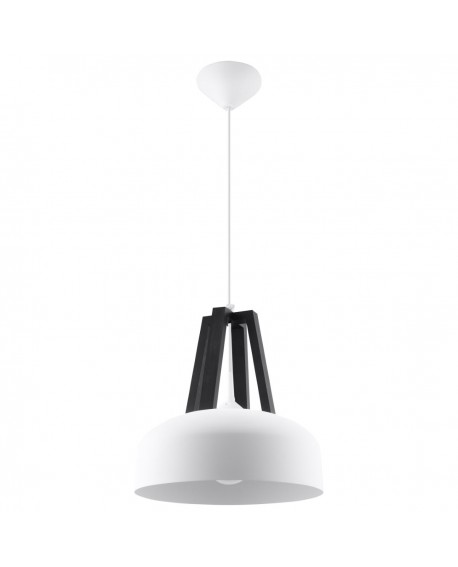 Lampa wisząca CASCO biała/czarna Sollux SL.0387