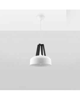 Lampa wisząca CASCO biała/czarna Sollux SL.0387