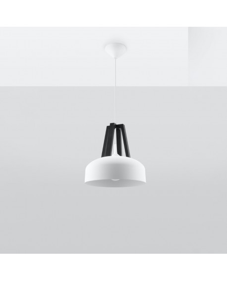 Lampa wisząca CASCO biała/czarna Sollux SL.0387