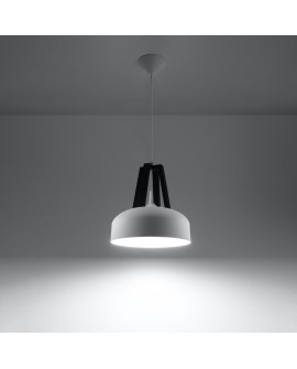 Lampa wisząca CASCO biała/czarna Sollux SL.0387