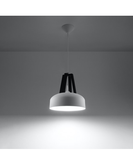 Lampa wisząca CASCO biała/czarna Sollux SL.0387