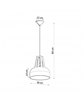 Lampa wisząca CASCO biała/czarna Sollux SL.0387