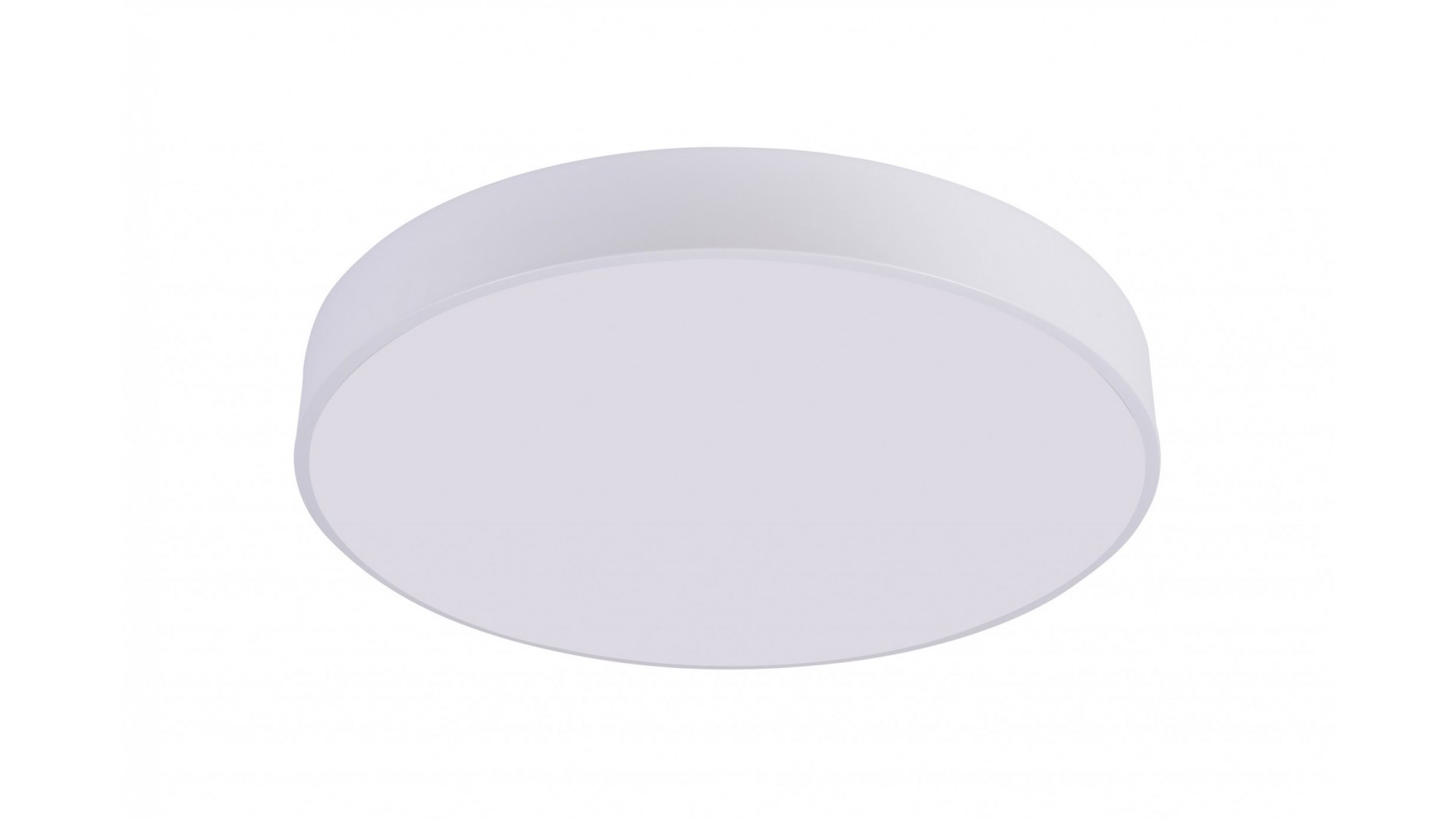 biały plafon lampa sufitowa okrągła do salonu z gładkim kloszem model Orbo D60 od producenta Lumina Deco