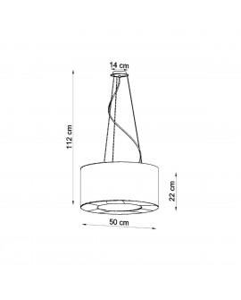 Żyrandol SATURNO 50 czarny Sollux SL.0748