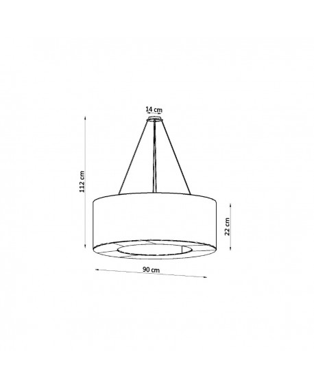 Żyrandol SATURNO 90 czarny Sollux SL.0796
