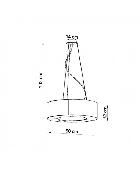 Żyrandol SATURNO SLIM 50 czarny Sollux SL.0750