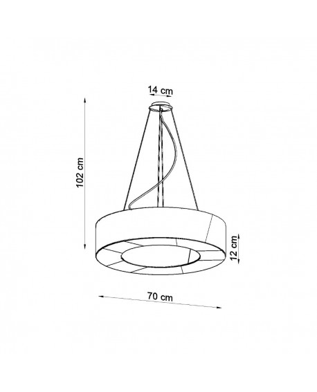 Żyrandol SATURNO SLIM 70 czarny Sollux SL.0754