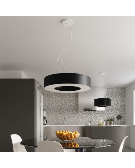 Żyrandol SATURNO SLIM 90 czarny Sollux SL.0798