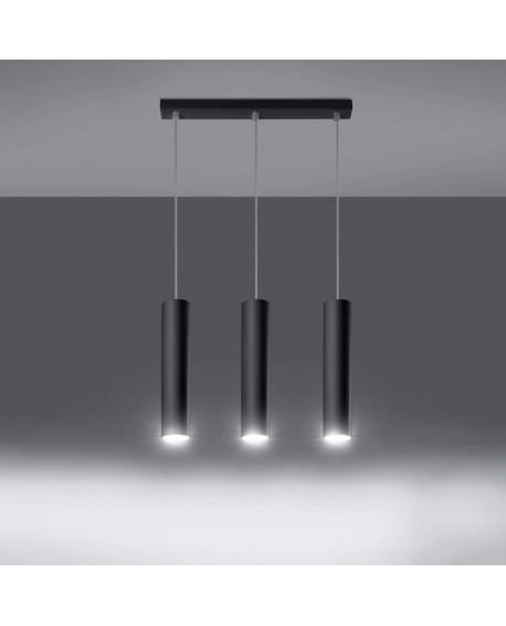 Lampa wisząca LAGOS 3L czarny Sollux SL.0329