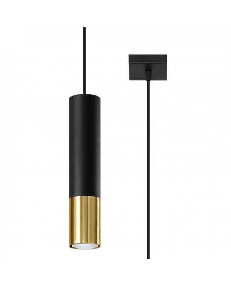 Lampa wisząca LOOPEZ 1 czarny/złoty Sollux SL.0952
