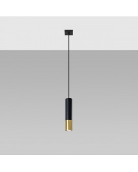 Lampa wisząca LOOPEZ 1 czarny/złoty Sollux SL.0952