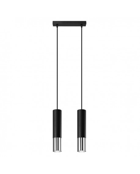 Lampa wisząca LOOPEZ 2 czarny/chrom Sollux SL.0941