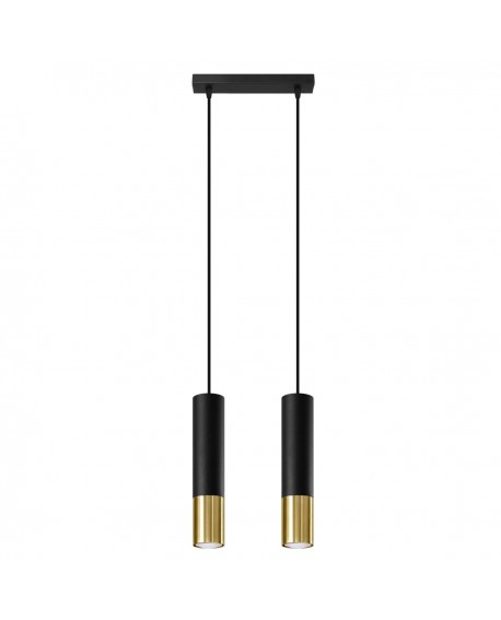Lampa wisząca LOOPEZ 2 czarny/złoty Sollux SL.0953