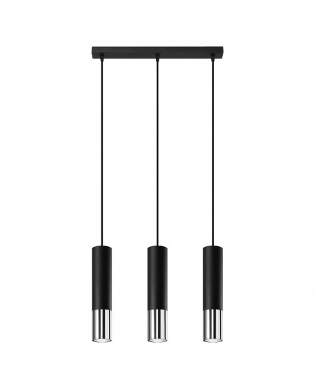 Lampa wisząca LOOPEZ 3L czarny/chrom Sollux SL.0942