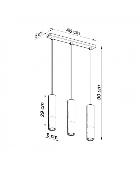 Lampa wisząca LOOPEZ 3L czarny/złoty Sollux SL.0954