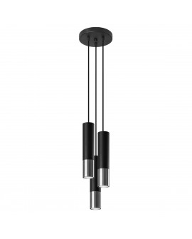Lampa wisząca LOOPEZ 3P czarny/chrom Sollux SL.0943
