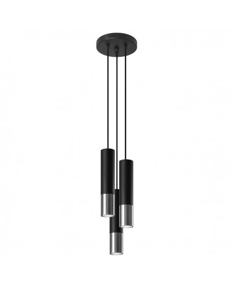 Lampa wisząca LOOPEZ 3P czarny/chrom Sollux SL.0943