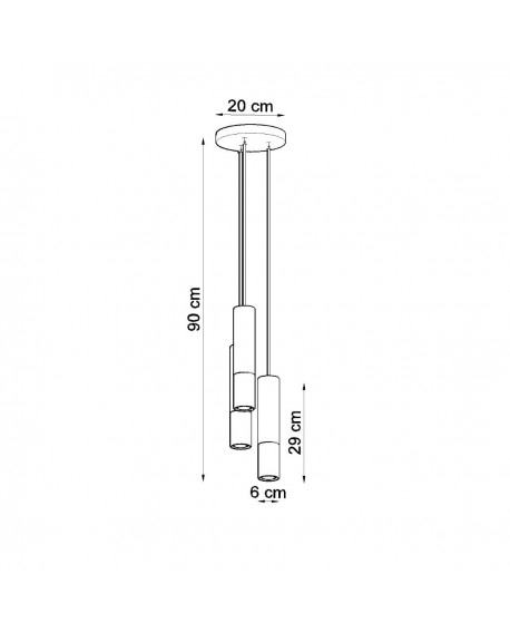 Lampa wisząca LOOPEZ 3P czarny/złoty Sollux SL.0955