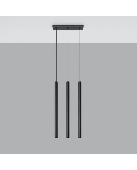 Lampa wisząca PASTELO 3 czarna Sollux SL.0470
