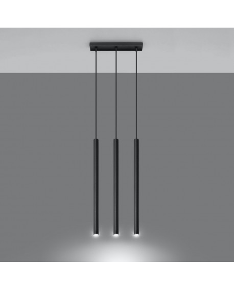Lampa wisząca PASTELO 3 czarna Sollux SL.0470