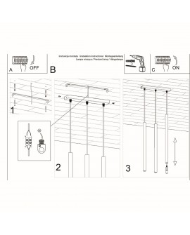 Lampa wisząca PASTELO 3 czarna Sollux SL.0470
