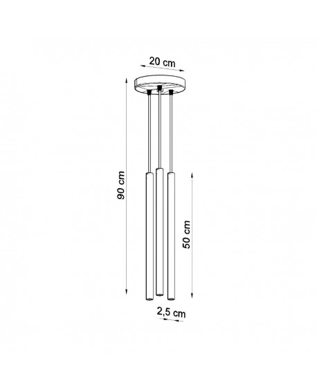 Lampa wisząca PASTELO 3P czarna Sollux SL.0471