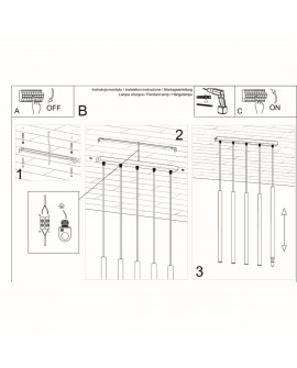 Lampa wisząca PASTELO 5 biała Sollux SL.0468