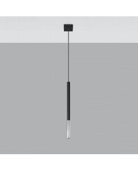 Lampa wisząca MOZAICA 1 czarny/chrom Sollux SL.0885