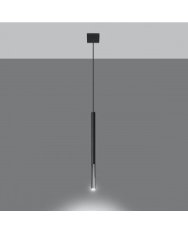 Lampa wisząca MOZAICA 1 czarny/chrom Sollux SL.0885