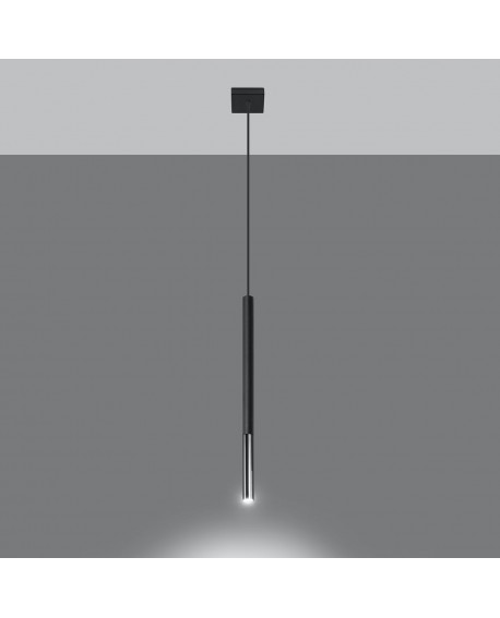Lampa wisząca MOZAICA 1 czarny/chrom Sollux SL.0885