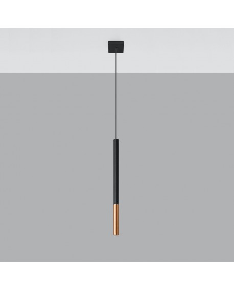 Lampa wisząca MOZAICA 1 czarny/miedź Sollux SL.0888