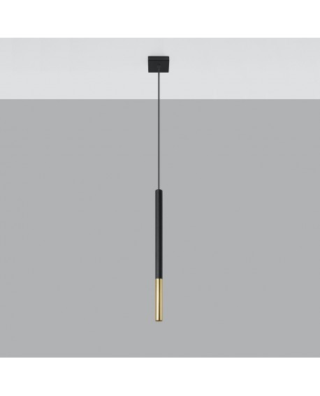 Lampa wisząca MOZAICA 1 czarny/złoto Sollux SL.0891
