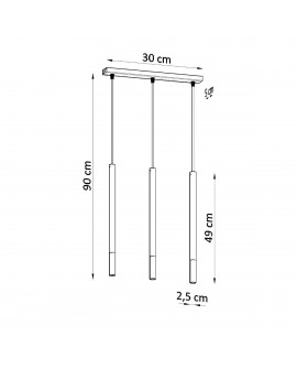 Lampa wisząca MOZAICA 3L czarny/złoto Sollux SL.0892