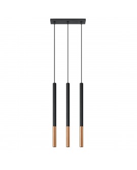 Lampa wisząca MOZAICA 3L czarny/miedź Sollux SL.0889