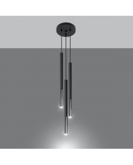 Lampa wisząca MOZAICA 3P czarny/chrom Sollux SL.0887