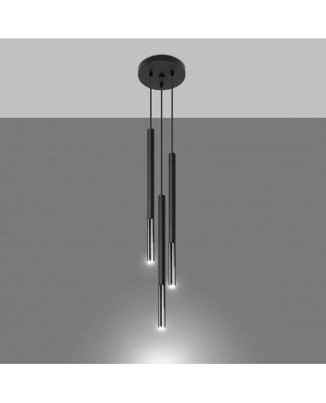 Lampa wisząca MOZAICA 3P czarny/chrom Sollux SL.0887