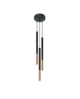 Lampa wisząca MOZAICA 3P czarny/miedź Sollux SL.0890
