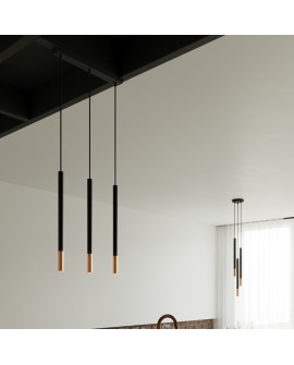 Lampa wisząca MOZAICA 3P czarny/miedź Sollux SL.0890