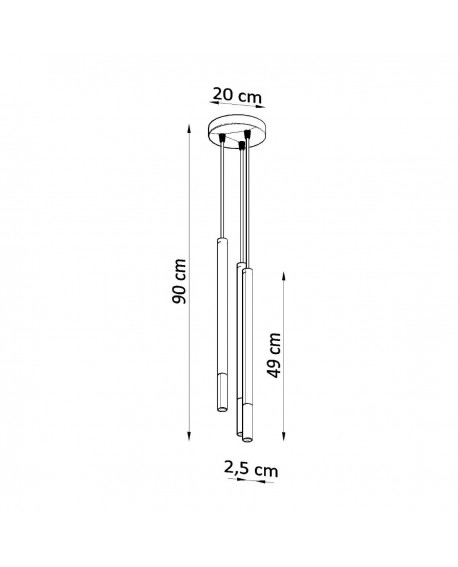 Lampa wisząca MOZAICA 3P czarny/miedź Sollux SL.0890