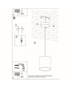 Lampa wisząca ORBIS 1 biały Sollux SL.0053